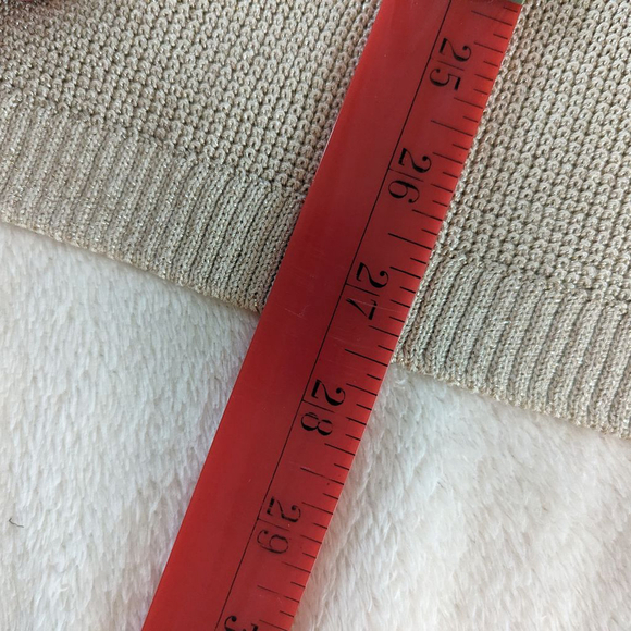 St. John Gold Metallic Cardigan Sweater Flawed Large - Picture 15 of 16